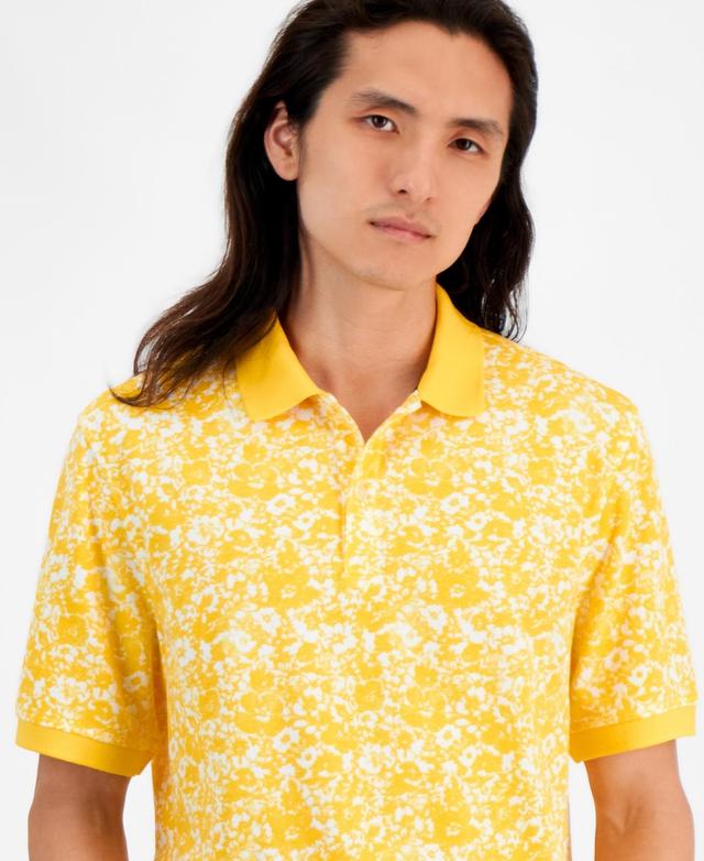 Club Room Mens Iris Regular-Fit Floral Performance Pique Polo Shirt, Created for Macys Product Image