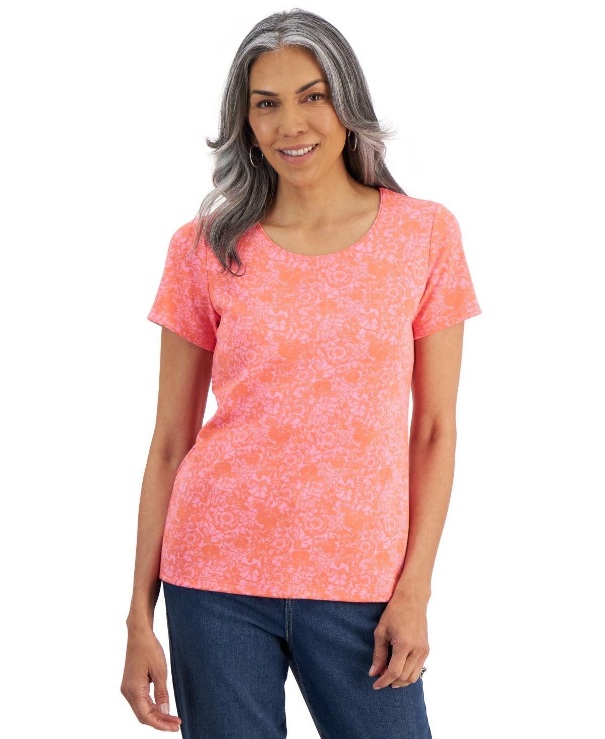 Style & Co Womens Floral-Print Scoop-Neck Knit Top, Created for Macys Product Image