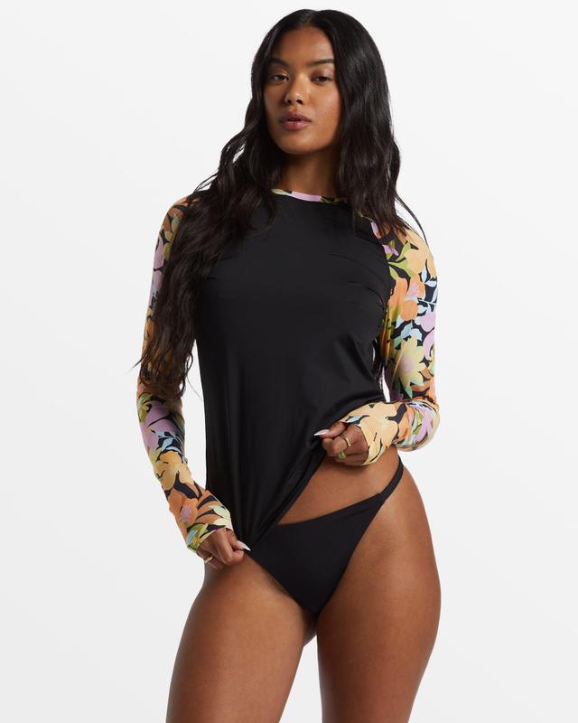 Mas Aloha Long Sleeve Rashguard - Black Pebble Female Product Image