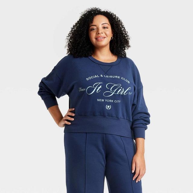 Womens It Girl Graphic Sweatshirt - Blue Product Image