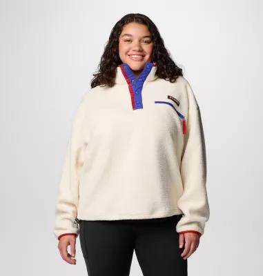 Columbia Women's Helvetia II Cropped Half Snap Fleece Pullover - Plus Size- Product Image