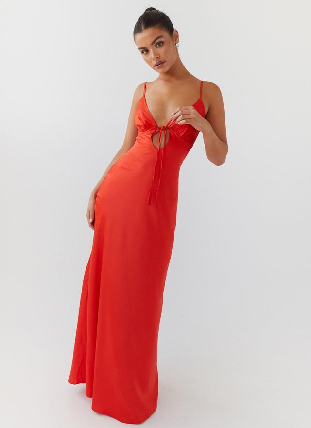 Flora Satin Maxi Dress - Citrus Product Image