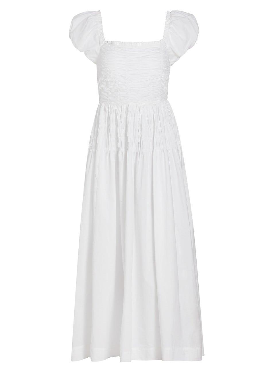 Womens Katherina Smocked Cotton Midi-Dress Product Image