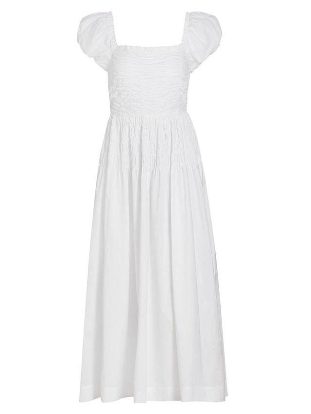 Womens Katherina Smocked Cotton Midi-Dress Product Image