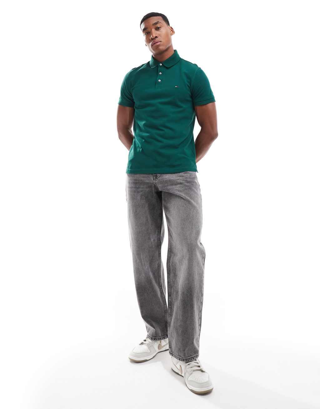 Tommy Hilfiger 1985 slim polo shirt in forest green Product Image