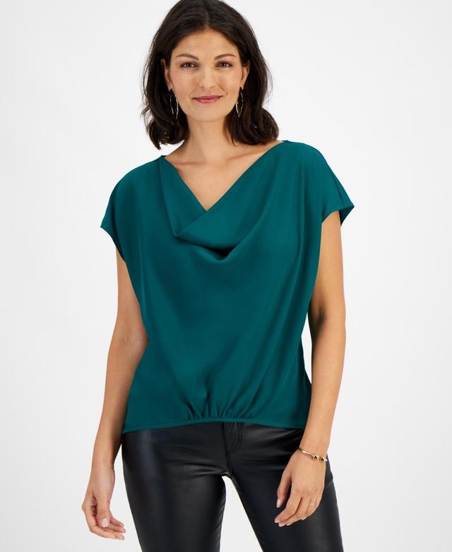 I.n.c. International Concepts Womens Satin-Front Top, Created for Macys Product Image