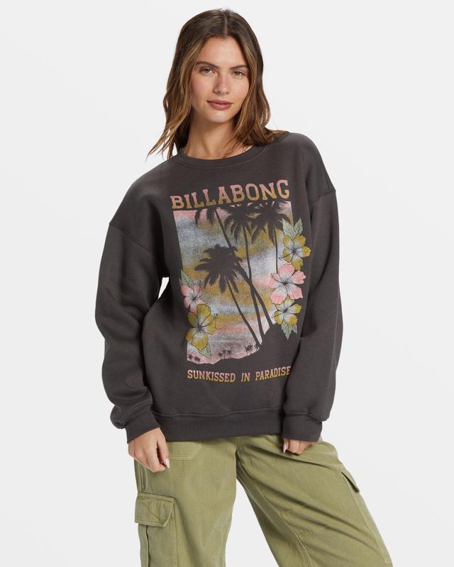 Sunkissed Paradise Crewneck Sweatshirt - Off Black Female Product Image