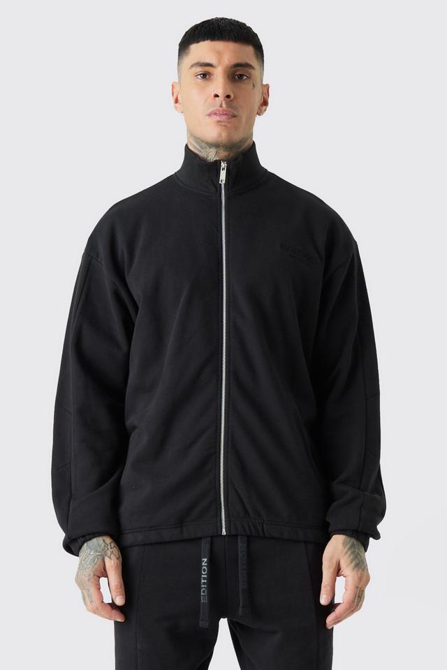 Tall EDITION Oversized Heavyweight Harrington Jacket | boohooMAN USA Product Image