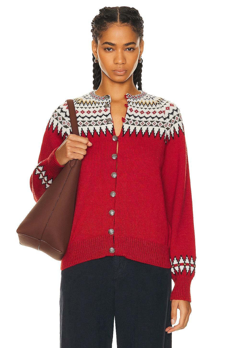 BODE Oslo Cardigan in Red - Red. Size XS (also in M, S). Product Image