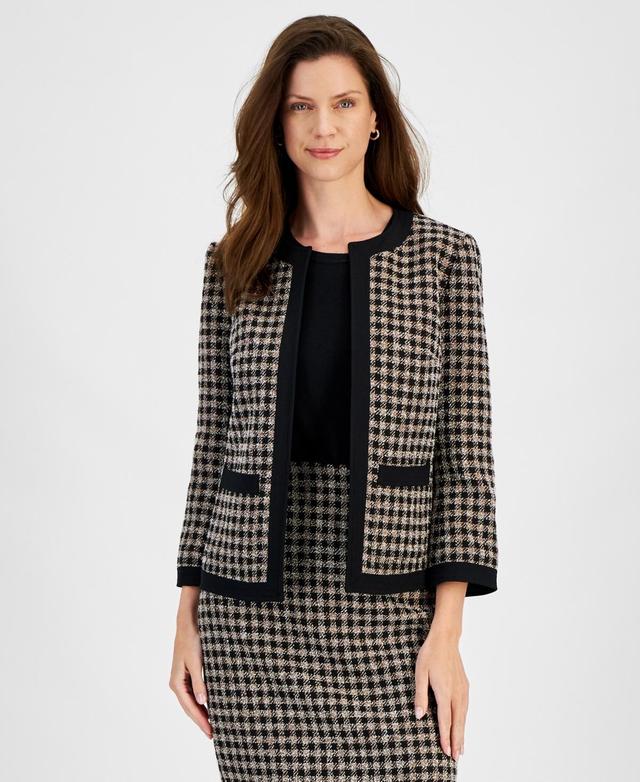 Kasper Womens Plaid Framed Jacket Product Image