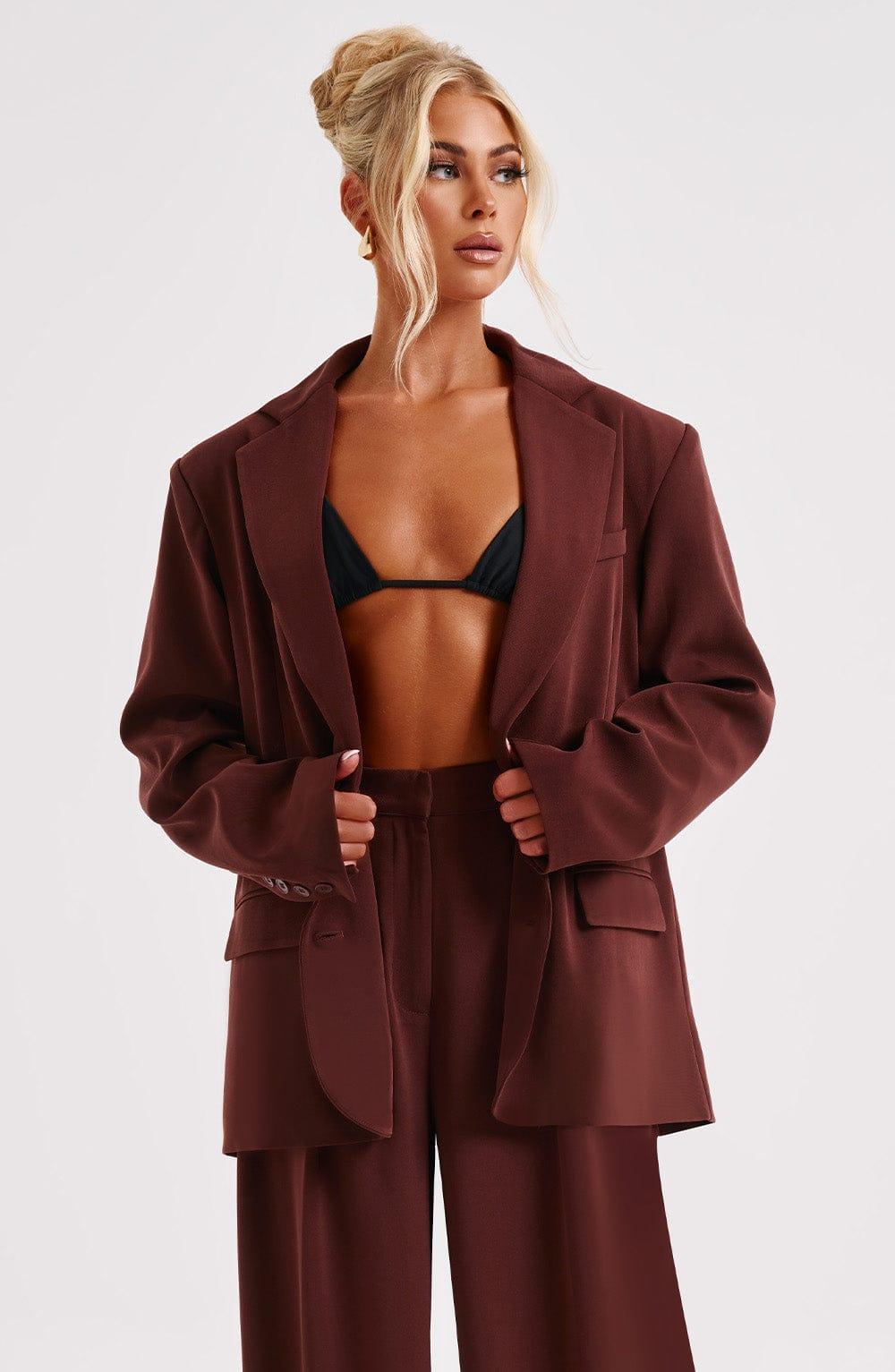 Noa Oversized Suit Jacket - Brown Product Image