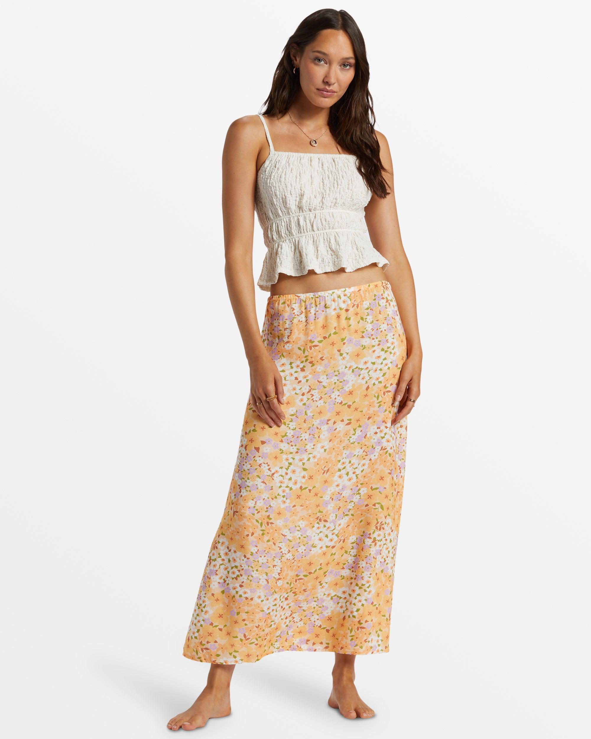 Midi Moment Printed Midi Skirt - Peach Whip Female Product Image