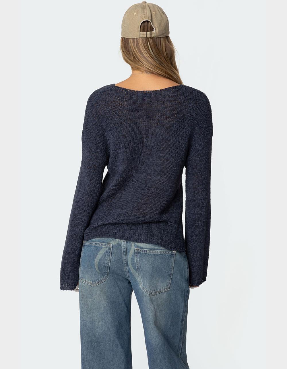 EDIKTED Drop Shoulder Light Knit Sweater Product Image