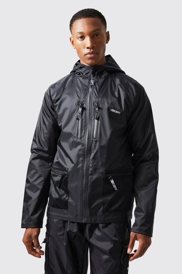 Active Ripstop Raglan Windbreaker Jacket | boohooMAN USA Product Image