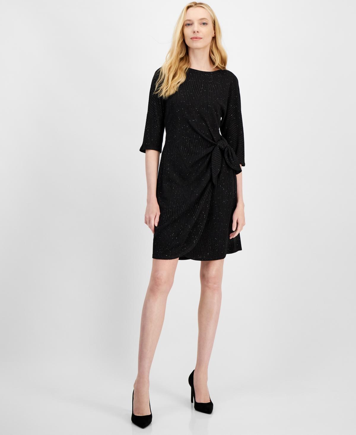 Robbie Bee Womens 3/4-Sleeve Sparkle Sheath Dress product image