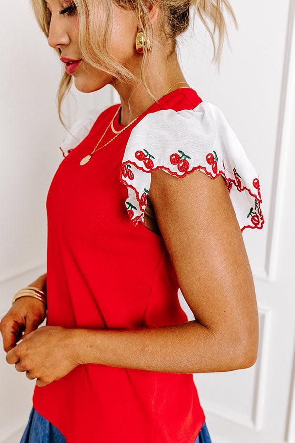 Sweet Like Cherry Pie Embroidered Top Product Image