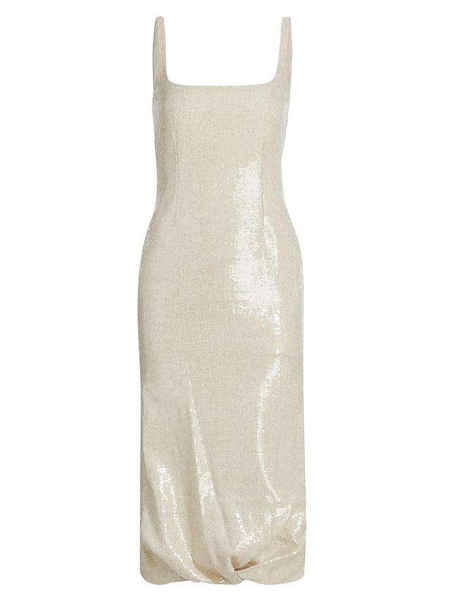 Womens Sidd Gathered-Hem Sequined Midi-Dress Product Image