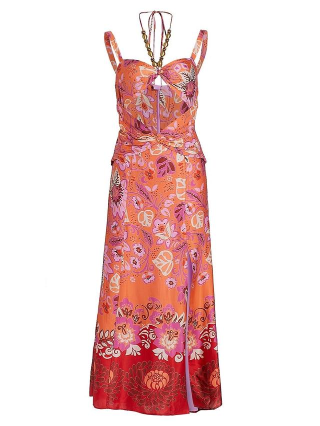 Womens Nisa Floral Cut-Out Midi-Dress Product Image