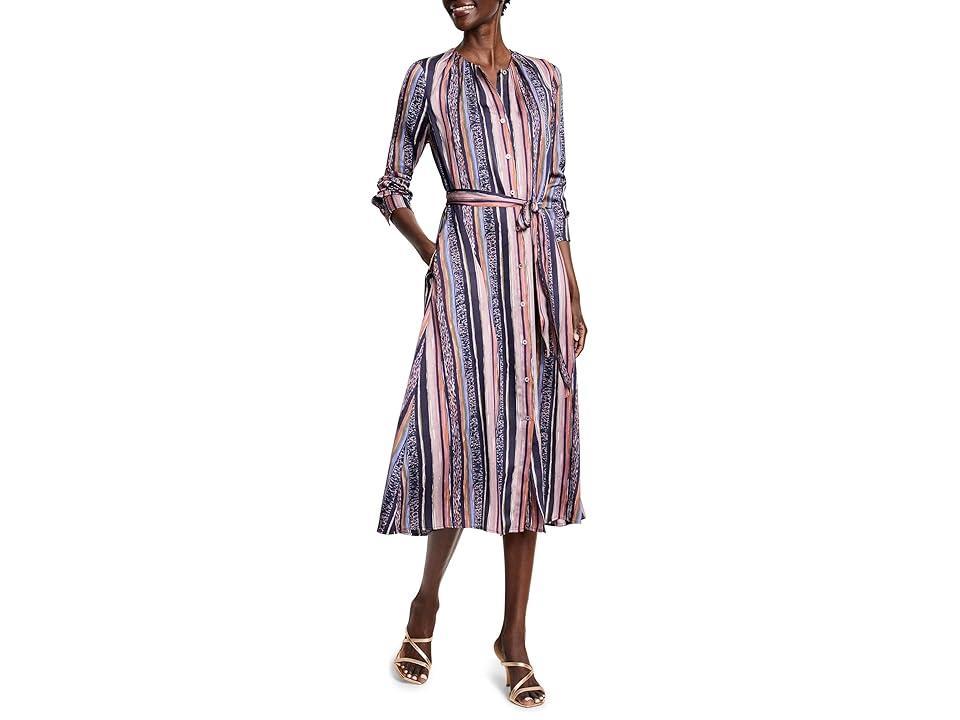 NIC+ZOE Animal Stripe Loren Dress (Indigo Multi) Women's Dress Product Image