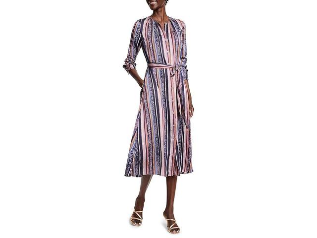 NIC+ZOE Animal Stripe Loren Dress (Indigo Multi) Women's Dress Product Image