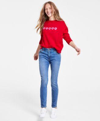 Women's Heart Sweater & TH Flex Waverly Skinny Jeans Product Image