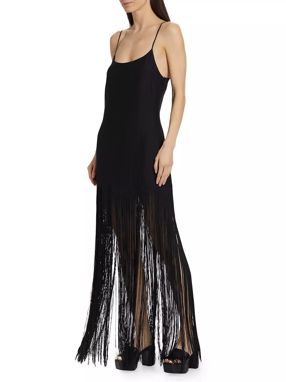 Fringed Sleeveless Maxi Dress Product Image