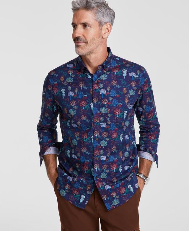 Club Room Mens Tree-Pattern Cotton Shirt, Created for Macys Product Image