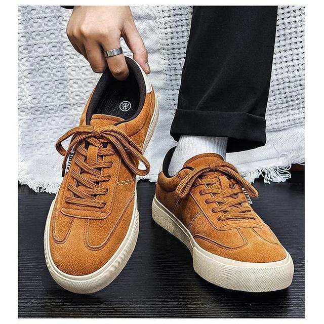 Contrast Stitching Lace-Up Sneakers Product Image