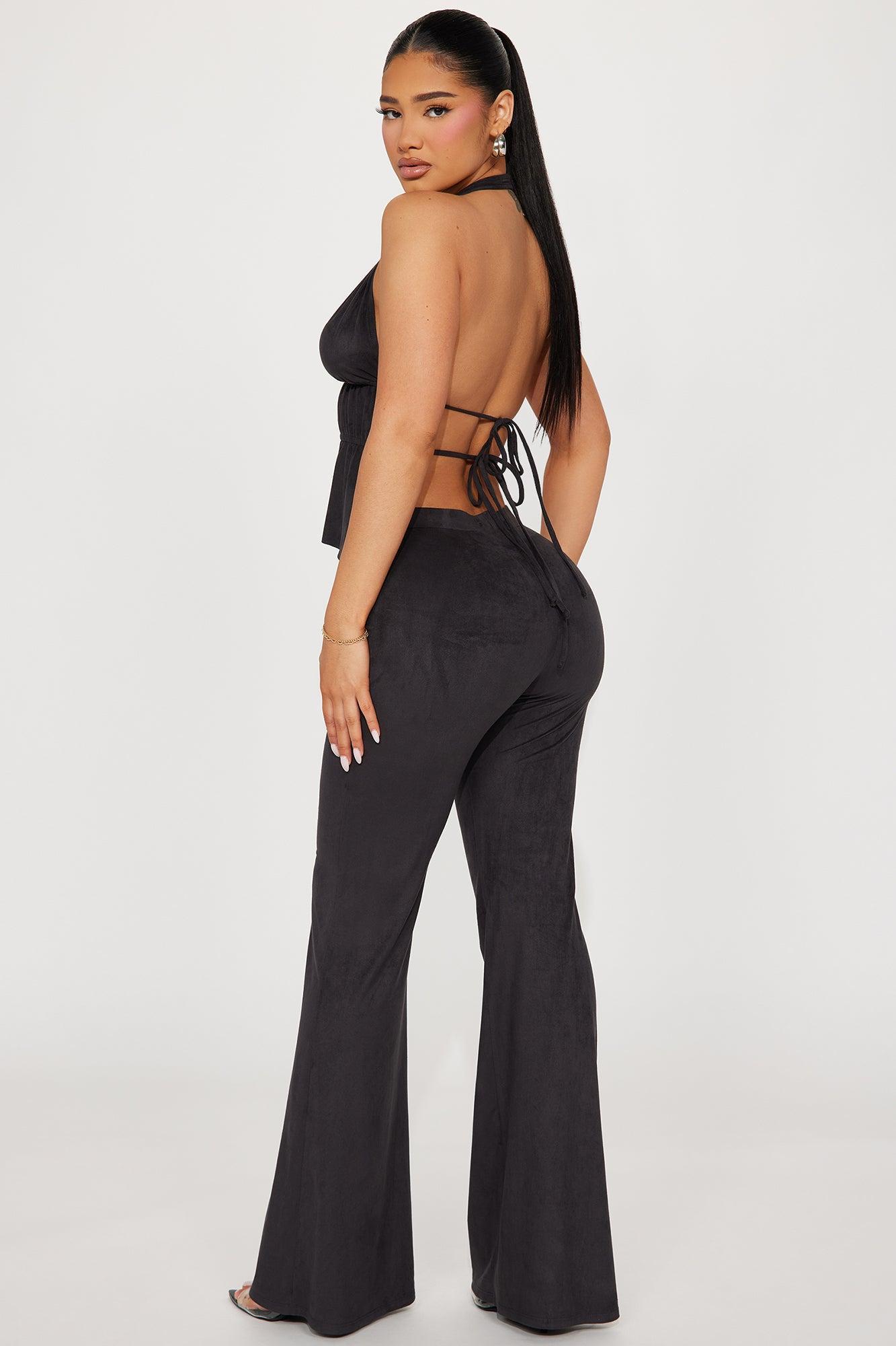 Nashville Faux Suede Pant Set - Black Product Image