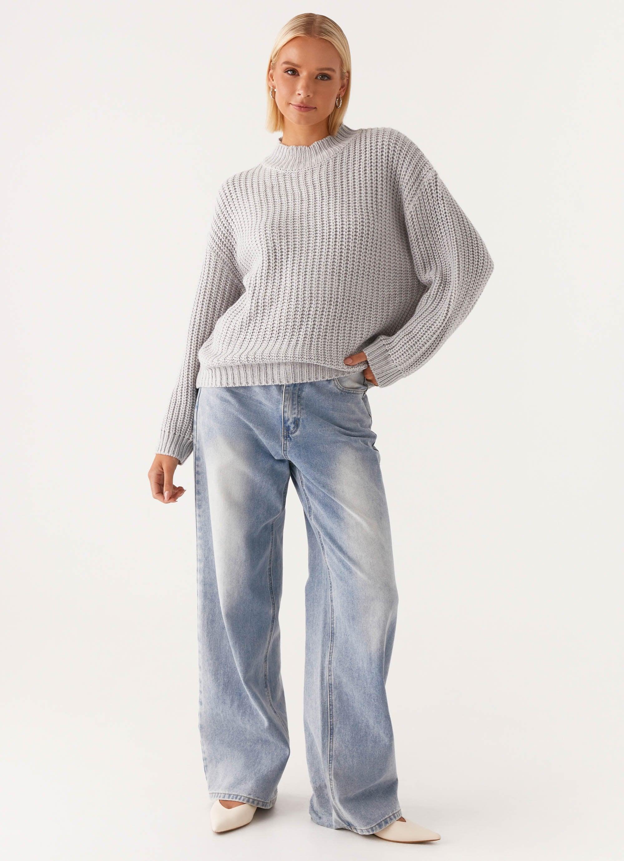 Chester Knit Sweater - Grey Product Image