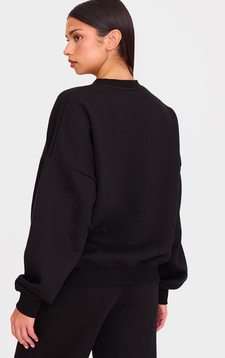 Black Oversized Long Sleeve Sweatshirt Product Image