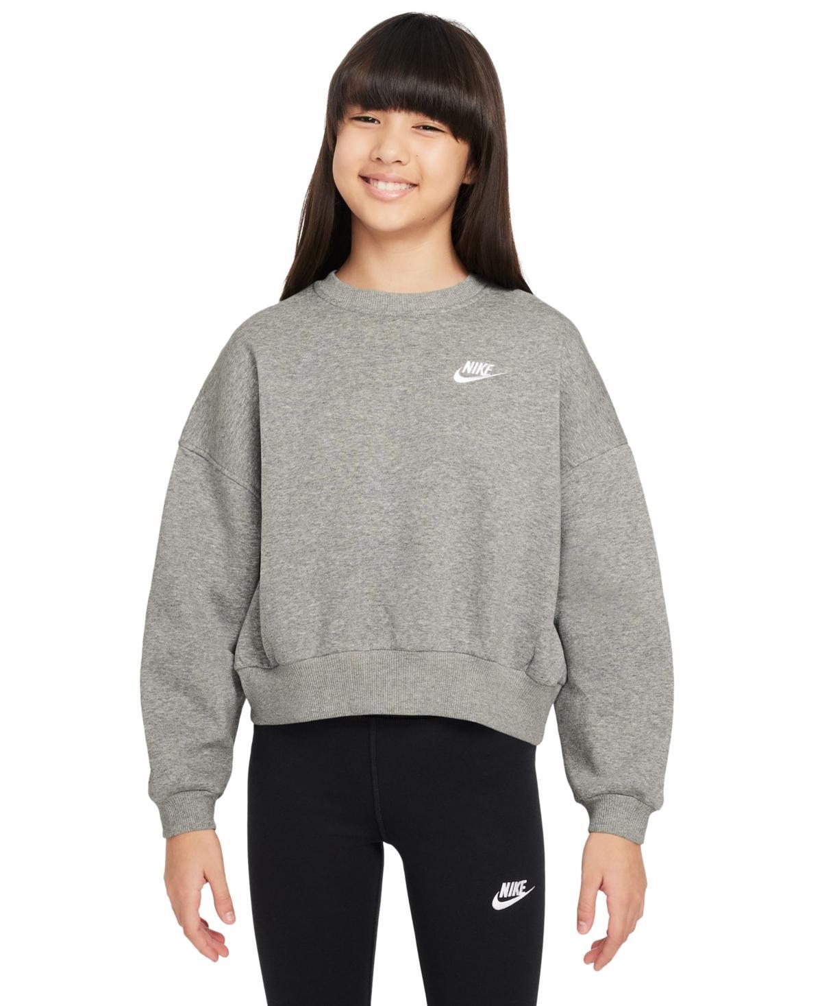 Girls 7-16 Nike Sportswear Club Fleece Crewneck Sweatshirt, Girls Pink Product Image