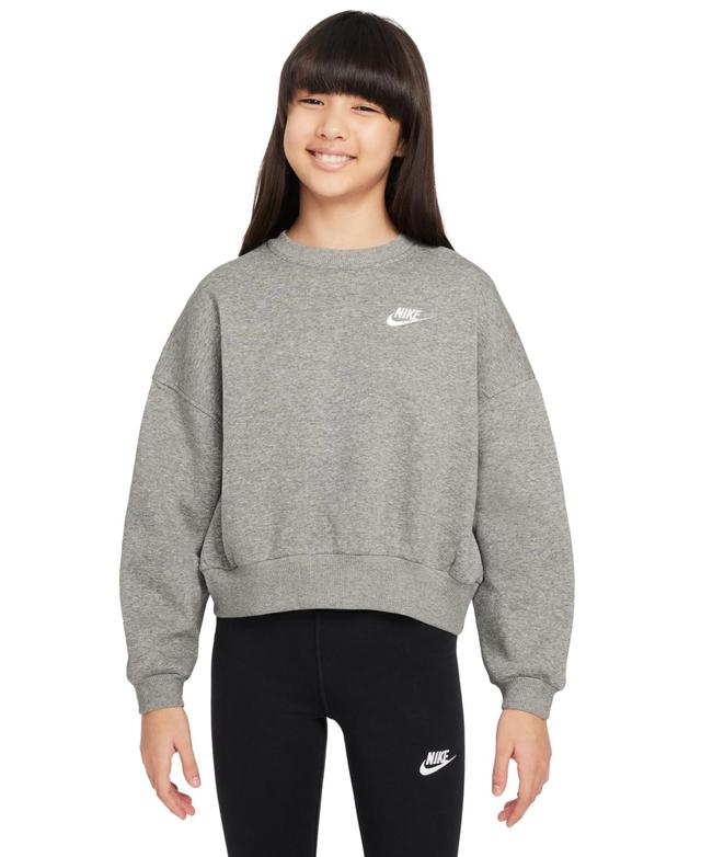 Women's Nike Sportswear Club Fleece Girls' Boxy Crew-Neck Sweatshirt Product Image