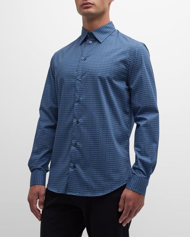 Mens Geo Box Print Stretchy Sport Shirt Product Image