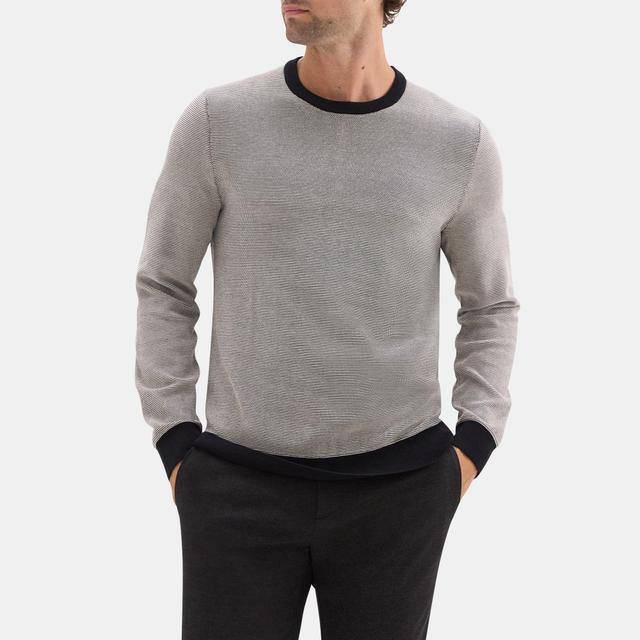 Organic Cotton Piqué Crewneck Sweater | Theory Outlet Product Image