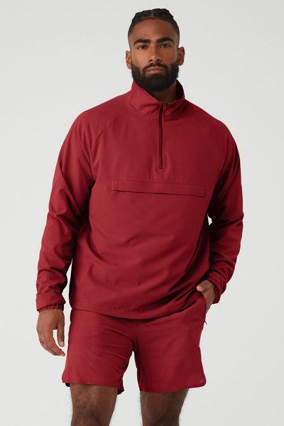 Ripstop 1/4 Zip On-Set Jacket - Victory Red Product Image