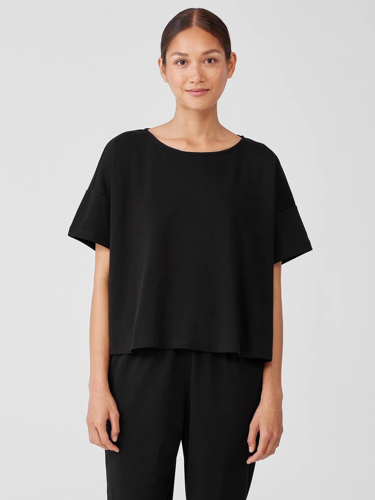 EILEEN FISHER Organic Cotton Interlock Sleep Teefemale Product Image