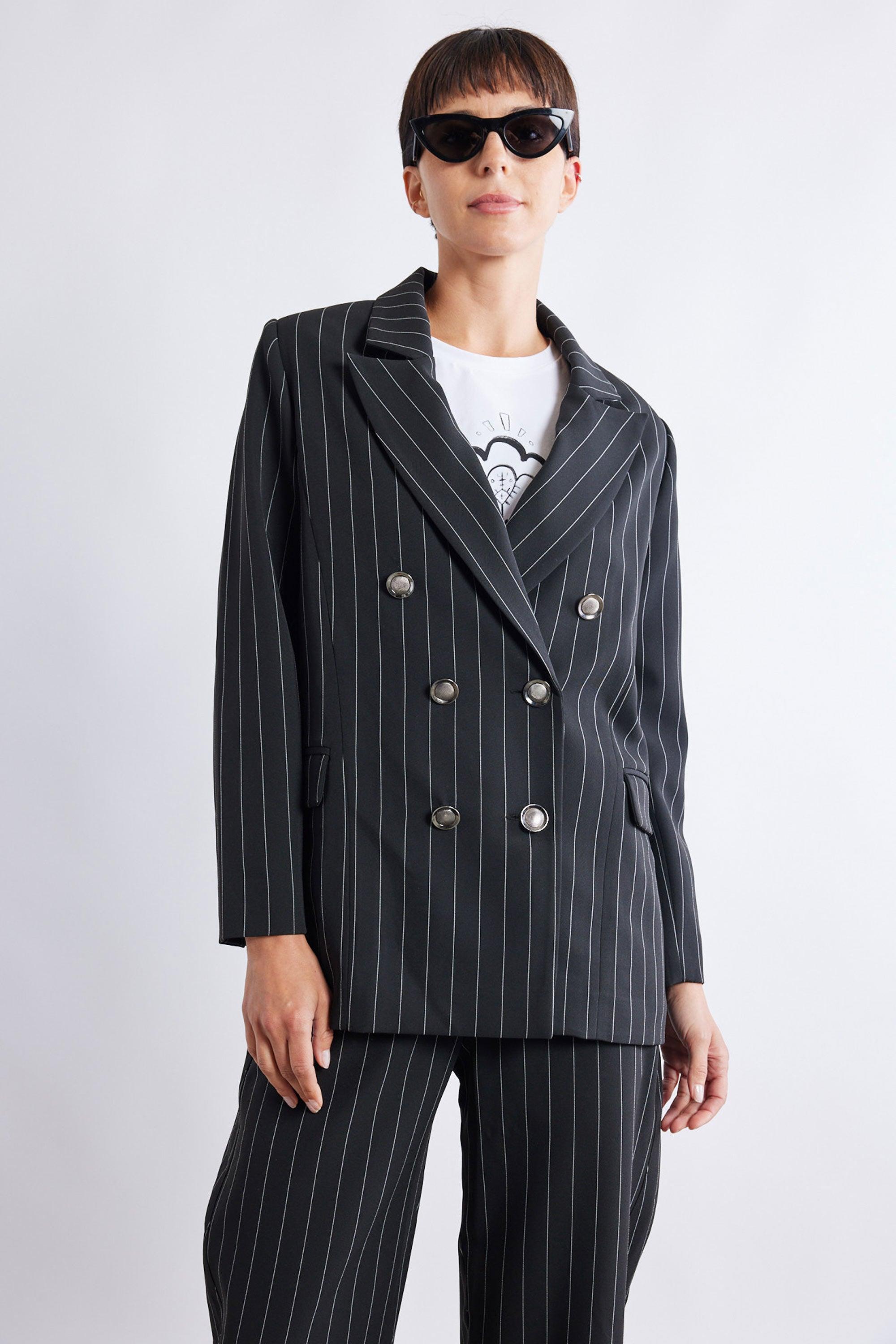 The Pinstripe Boyfriend Blazer Product Image