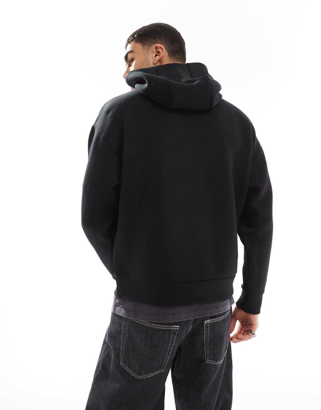 Jack & Jones oversized scuba hoodie in black Product Image