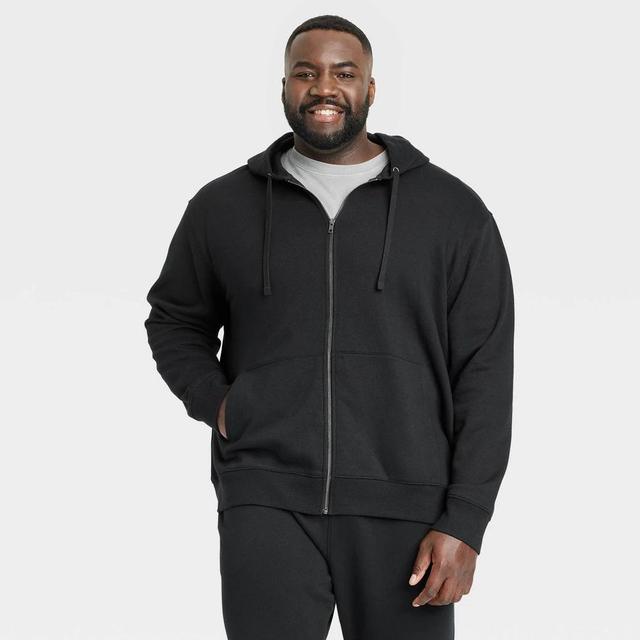 Mens Big & Tall Hooded Zip-Up Sweatshirt - Goodfellow & Co Black 4XLT Product Image