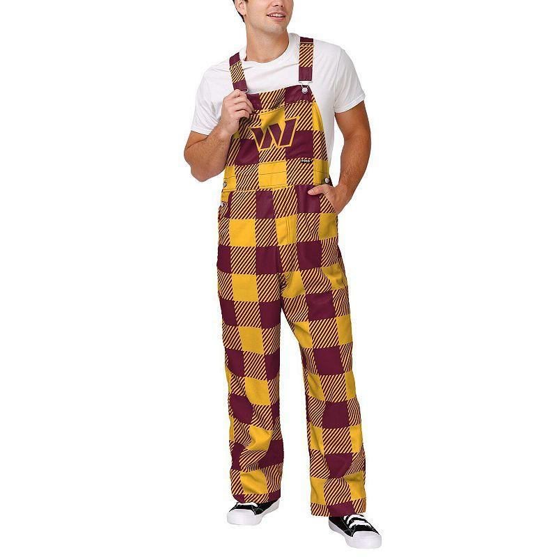 Mens FOCO Burgundy Washington Commanders Big Logo Plaid Overalls Product Image