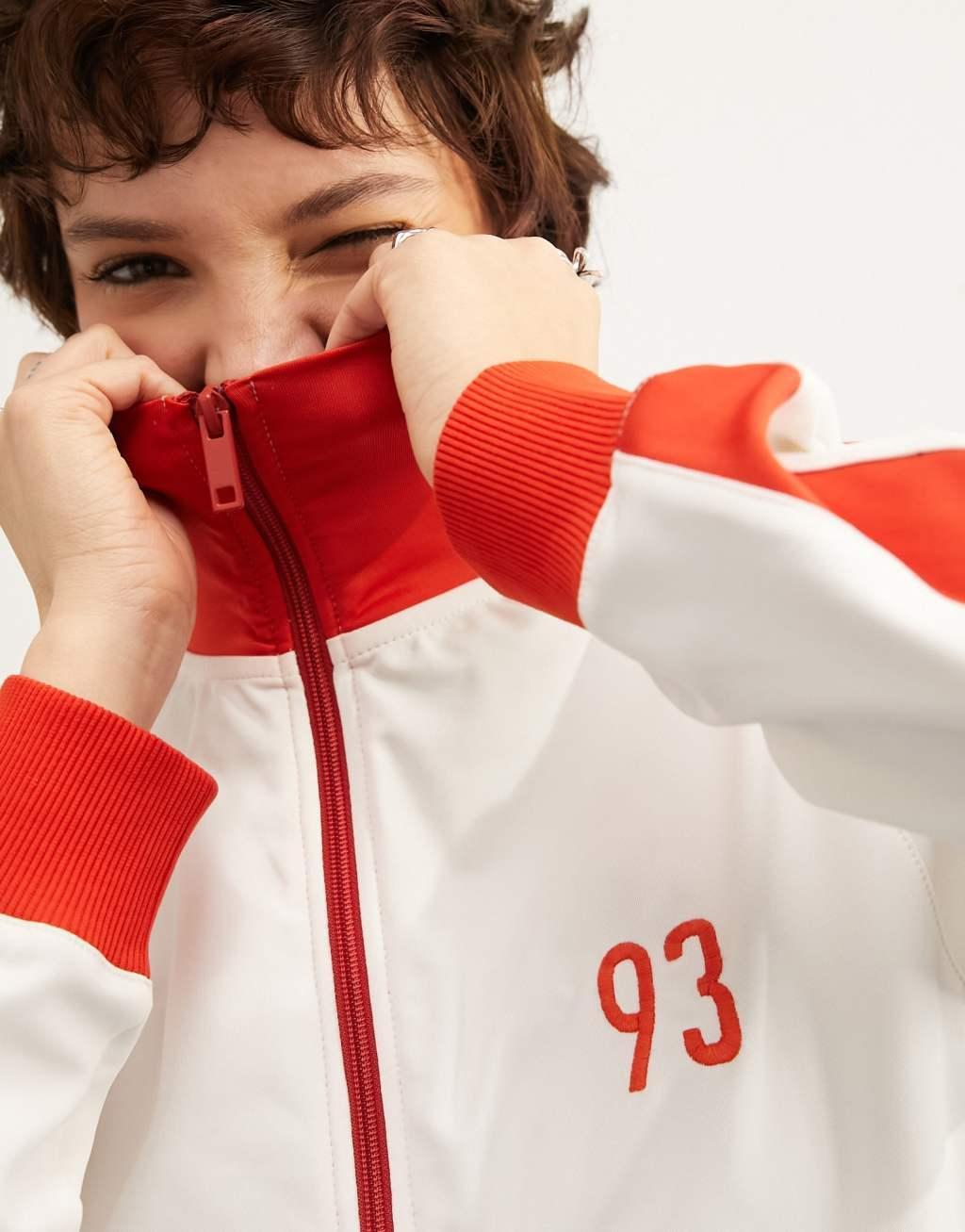 ASOS DESIGN zip up track jacket with 93 graphic Product Image