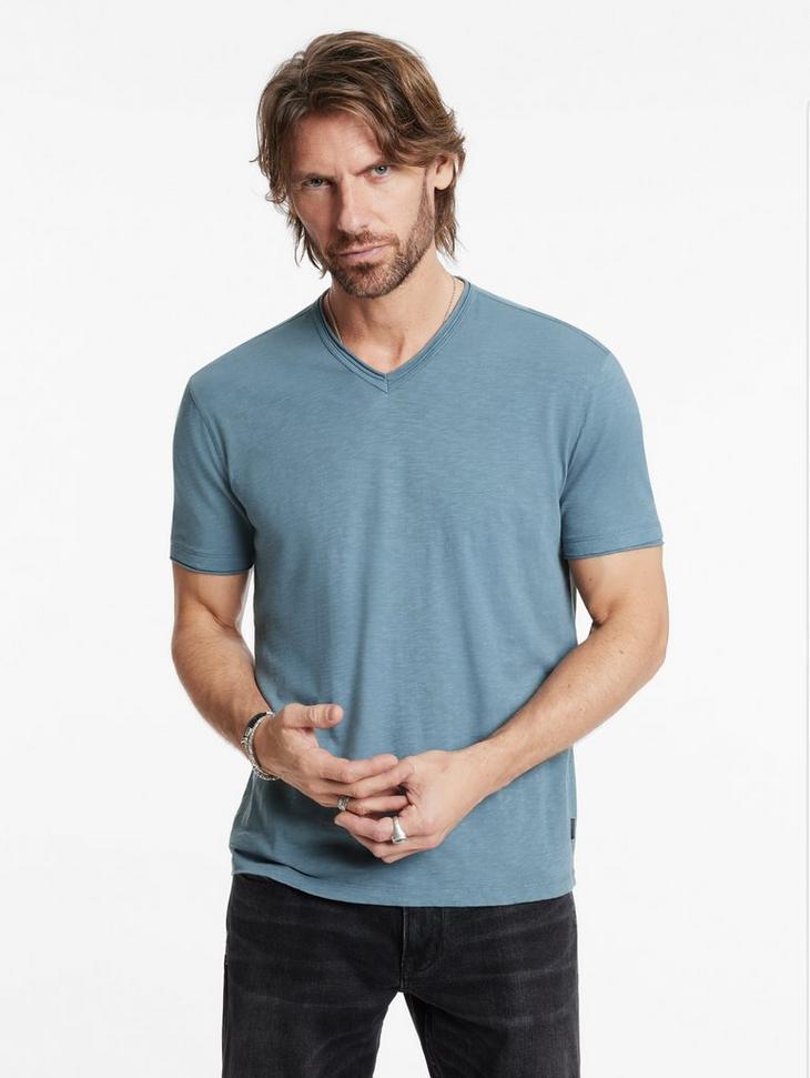 John Varvatos Miles Slub V-Neck T-shirt Male Product Image