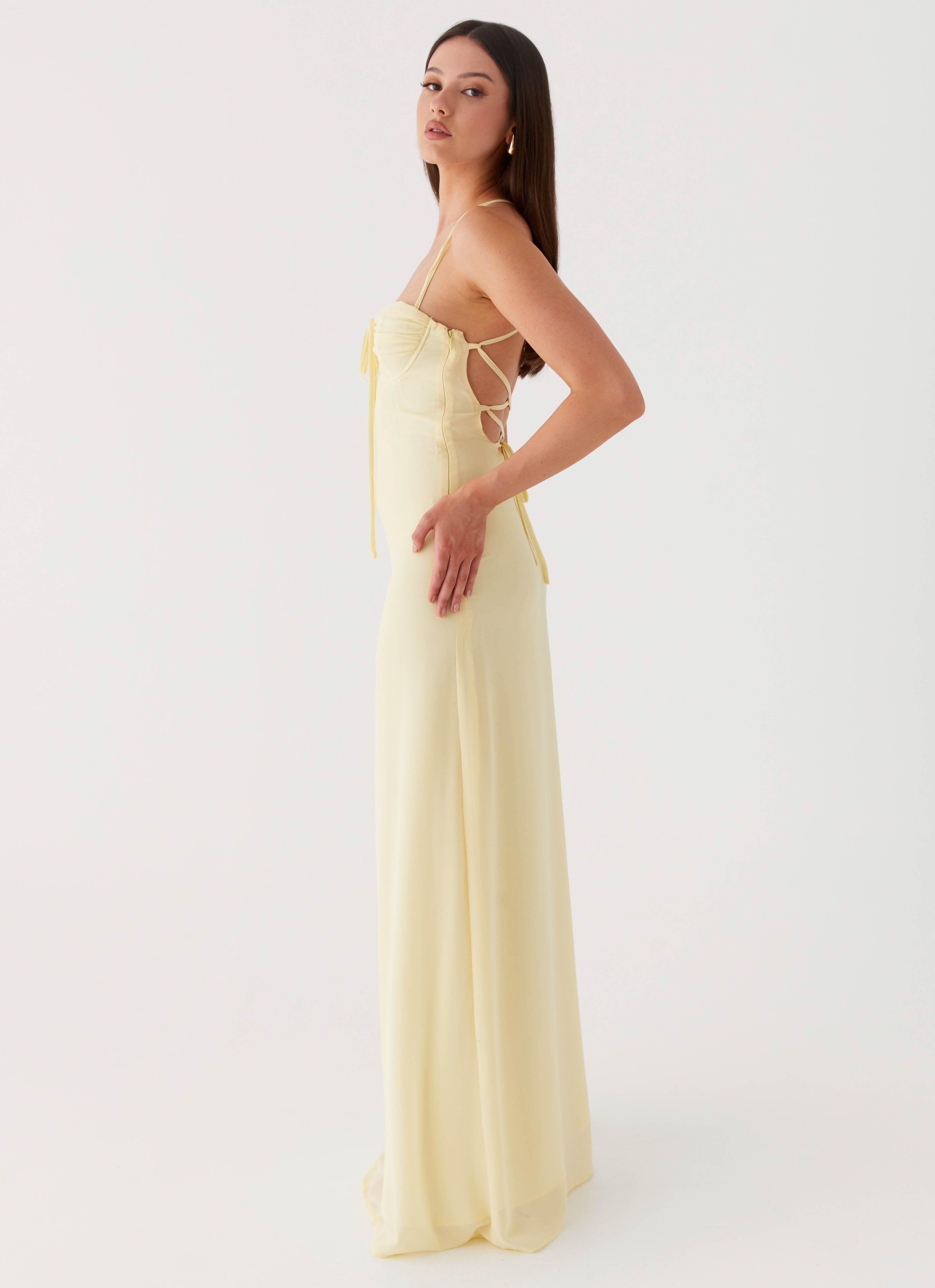 Aveline Bustier Maxi Dress - Yellow Product Image