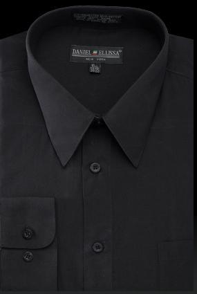 Basic Dress Shirt Regular Fit in Black Product Image