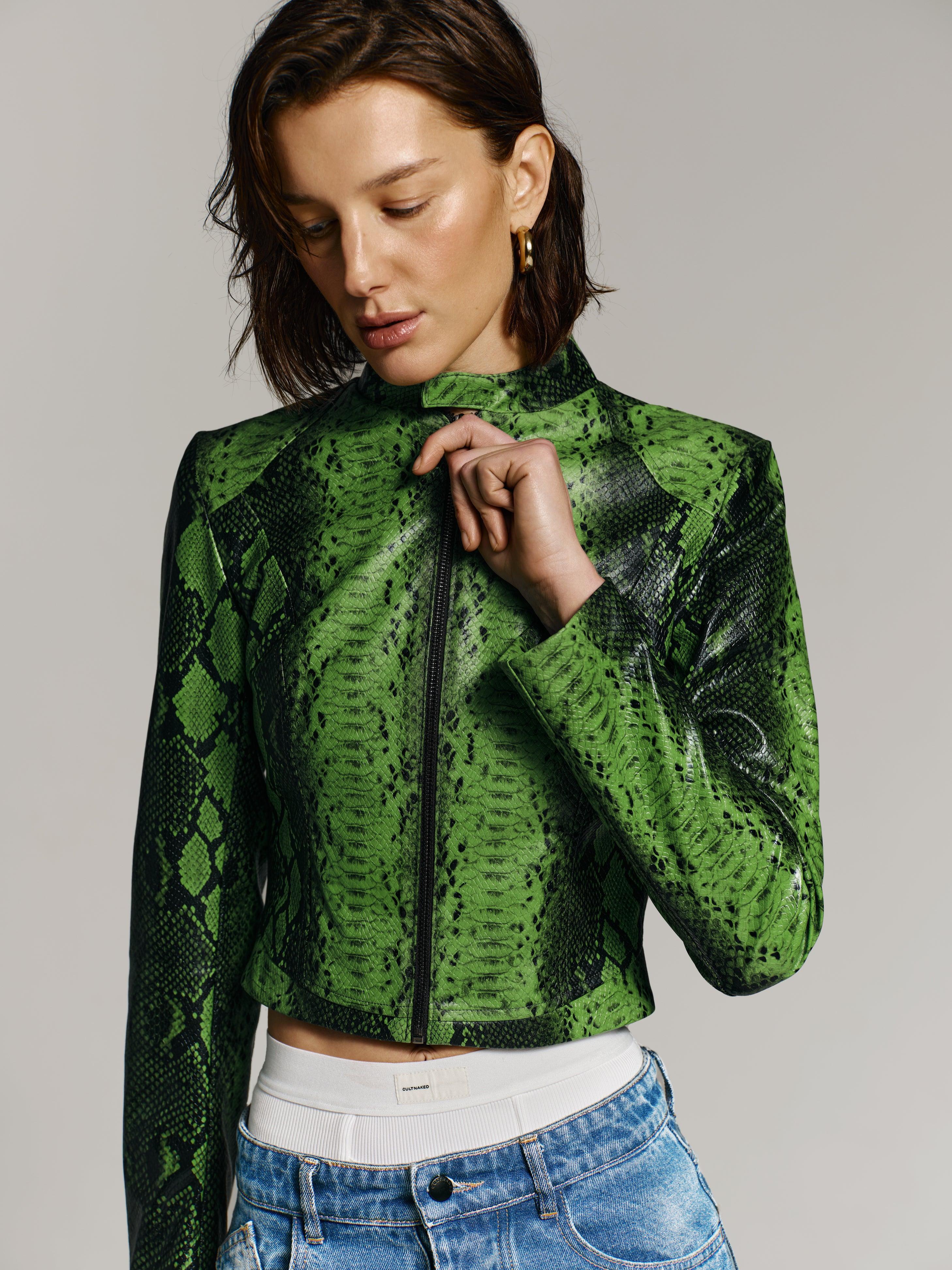 Motorsport jacket in Green Python Product Image