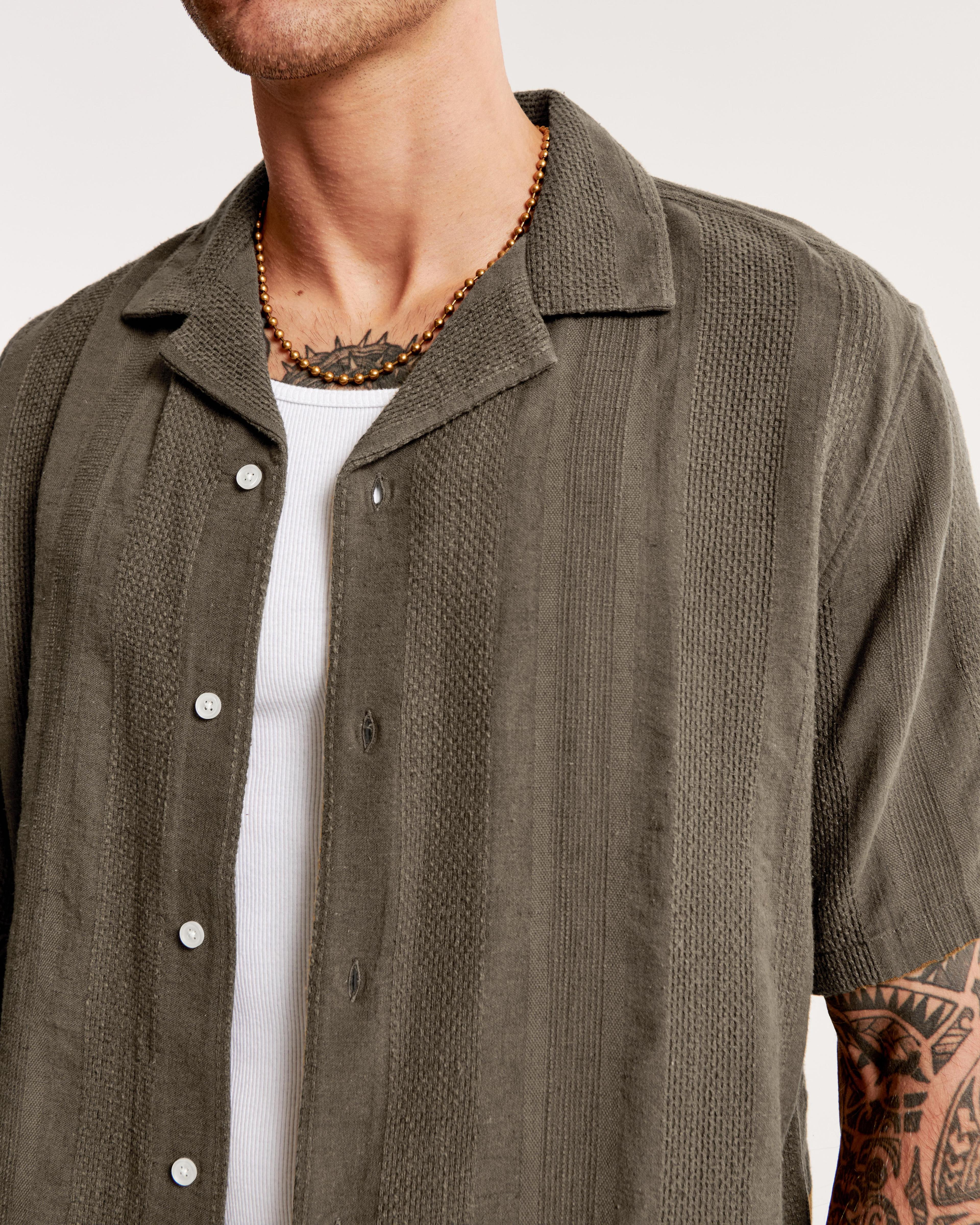 Camp Collar Summer Linen-Blend Shirt Product Image