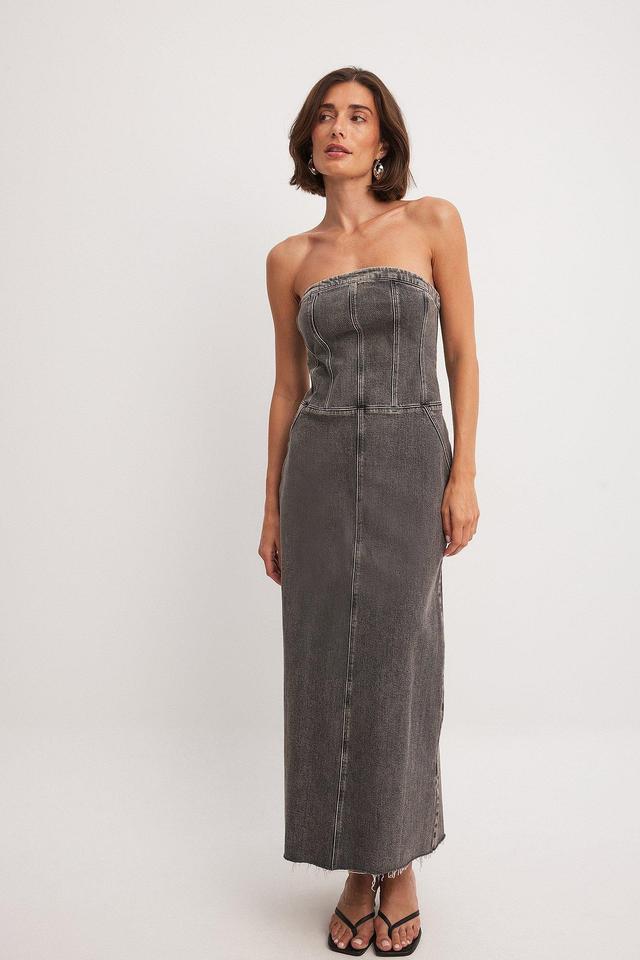 Bandeau Maxi Denim Dress Product Image