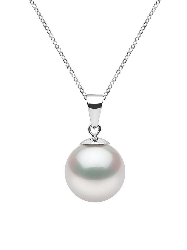 Womens 14K White Gold & 10-11MM White South Sea Pearl Pendant Necklace Product Image