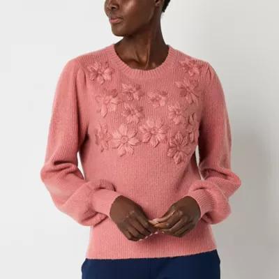 Liz Claiborne Womens Crew Neck Long Sleeve Pullover Sweater product image